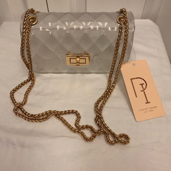 Perfect Image New York Handbags - Perfect Image New York Jelly Quilted Clear Handbag